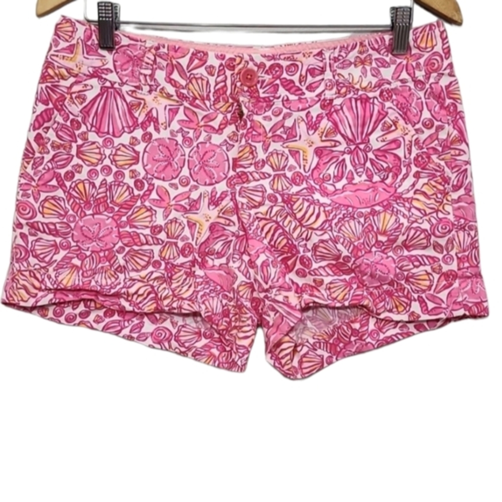 Lilly Pulitzer pink shorts Size 4 womens shells crabs